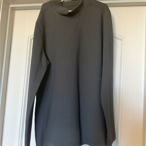 NOBULL Gray Waffle Mock Neck Shirt